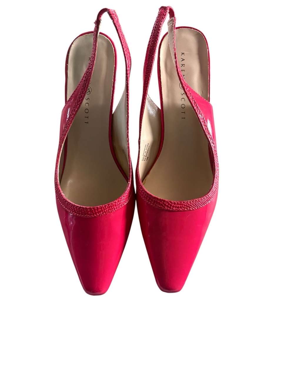Karen Scott Pink Slingback Pointed-Toe, Pink Patent Pumps